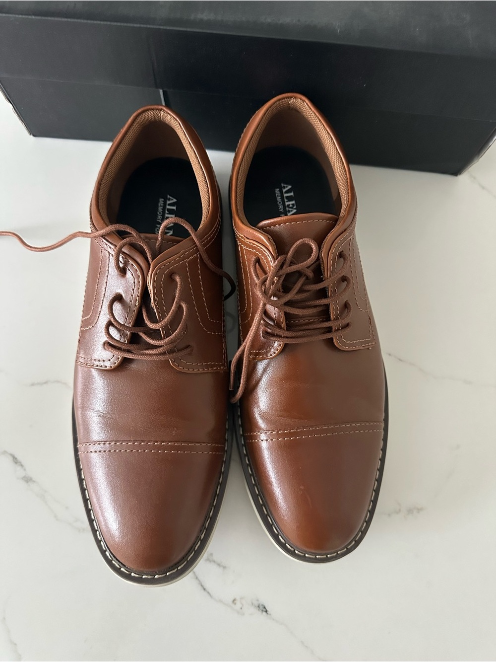 Alfani Men's Brown Leather Derby Shoes